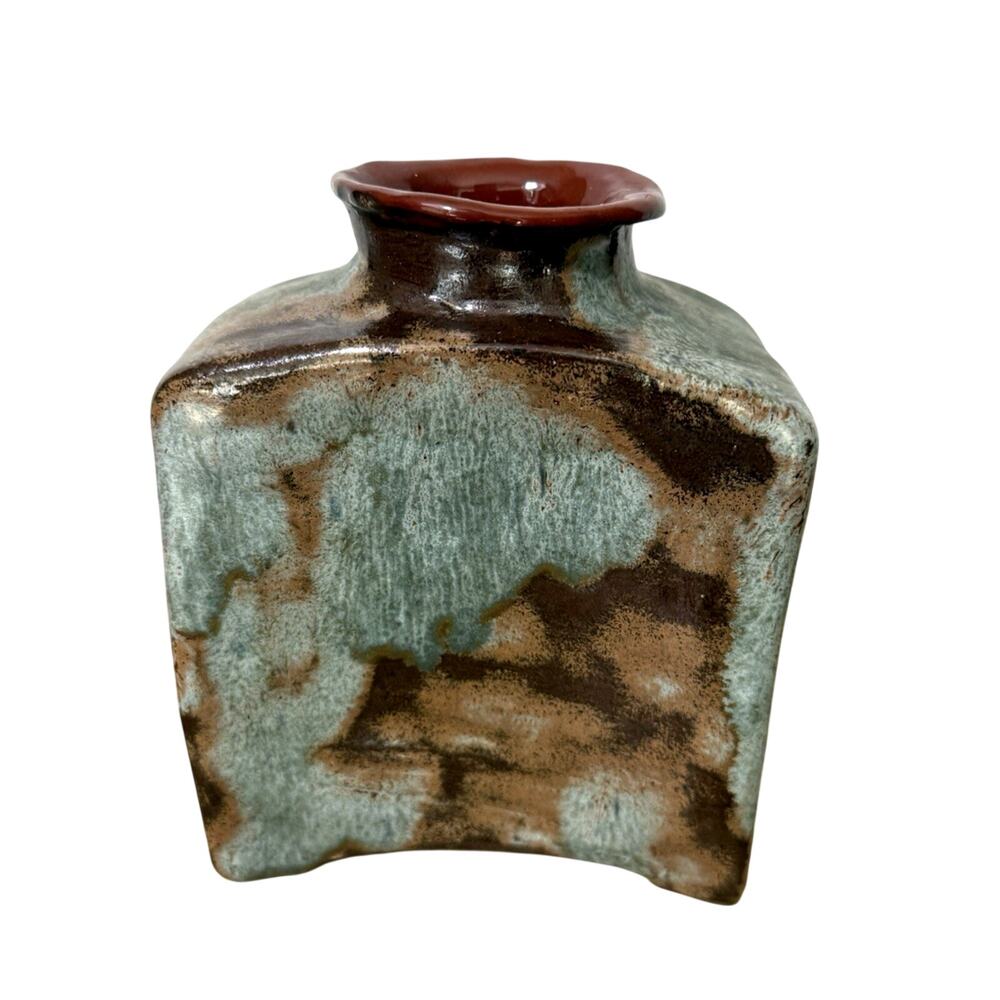 Vintage West German Lava Glaze Art Pottery Vase Signed PD 70